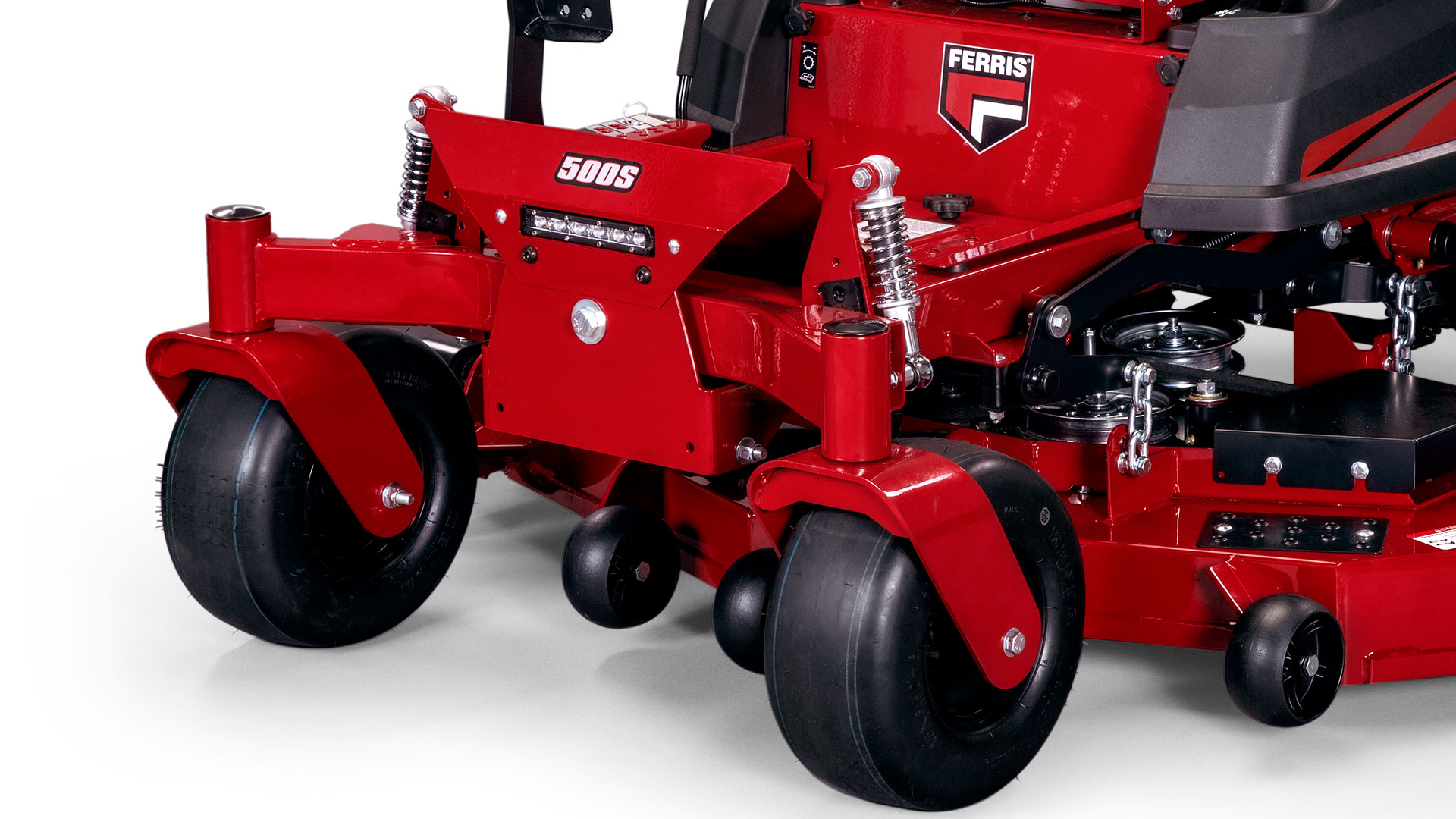 a red tractor on a white background