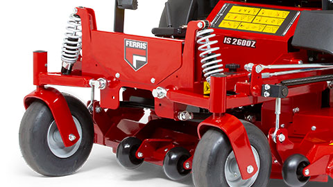 a red tractor with a black frame