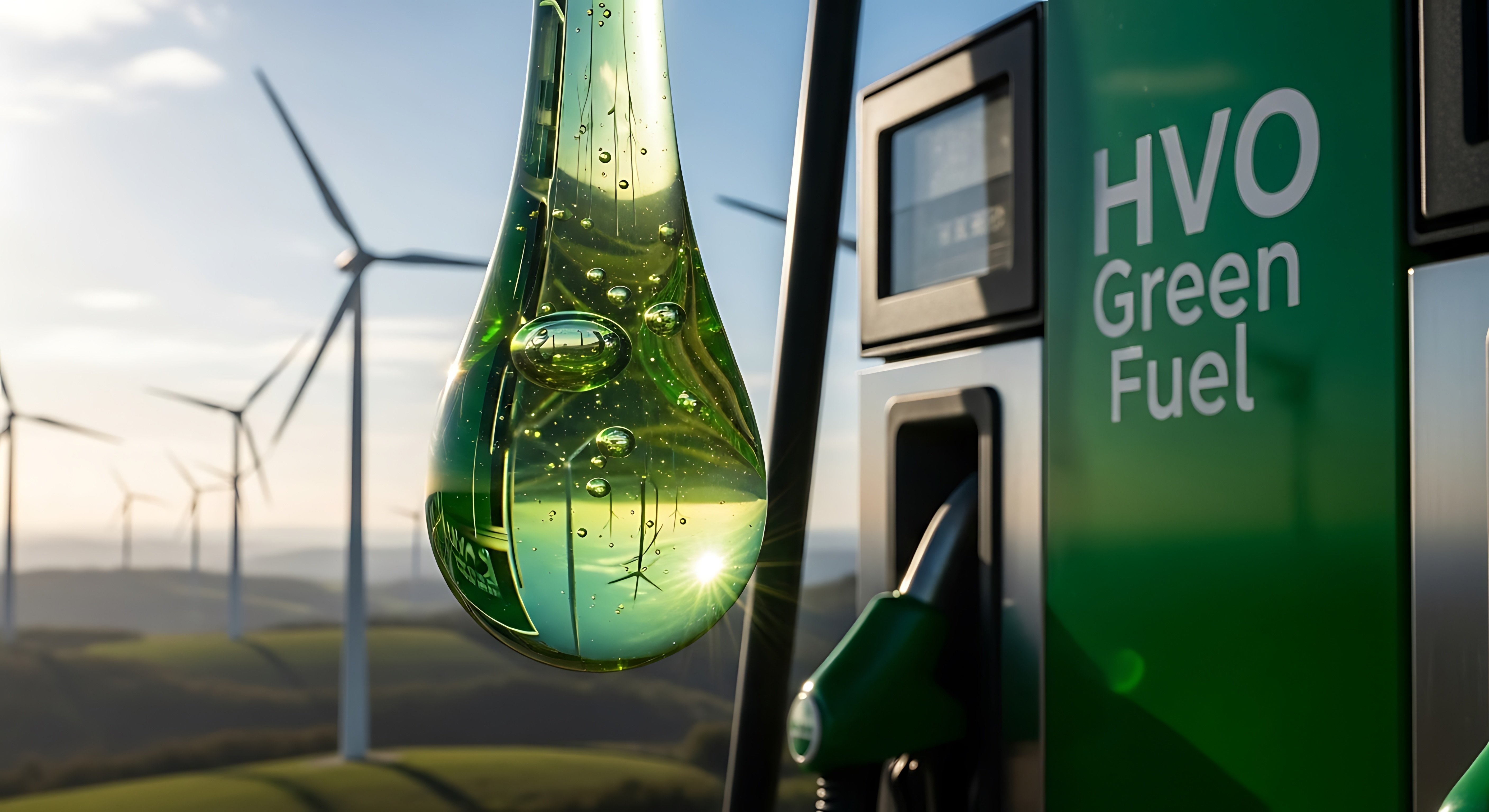 HVO100 green fuel droplet